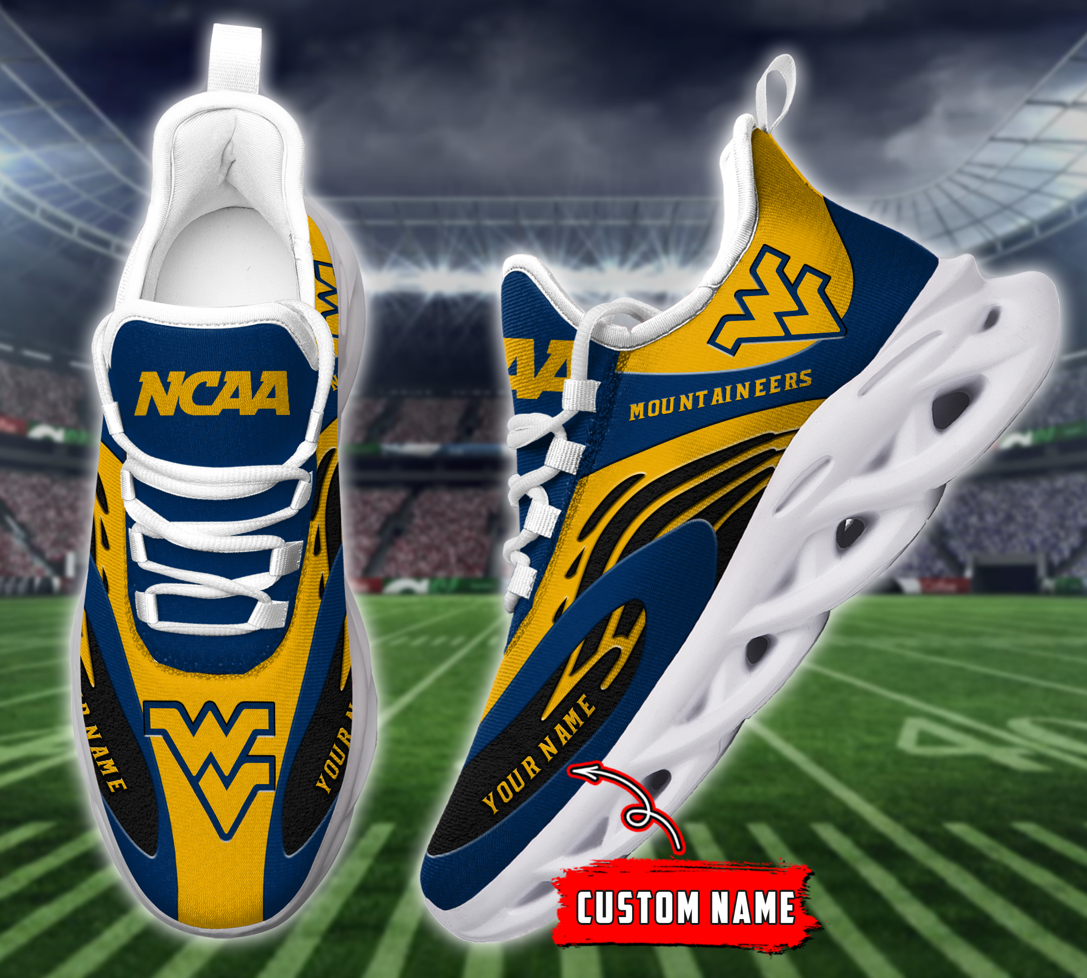 West Virginia Mountaineers NCAA Max Soul Shoes Sneakers For Men And Women