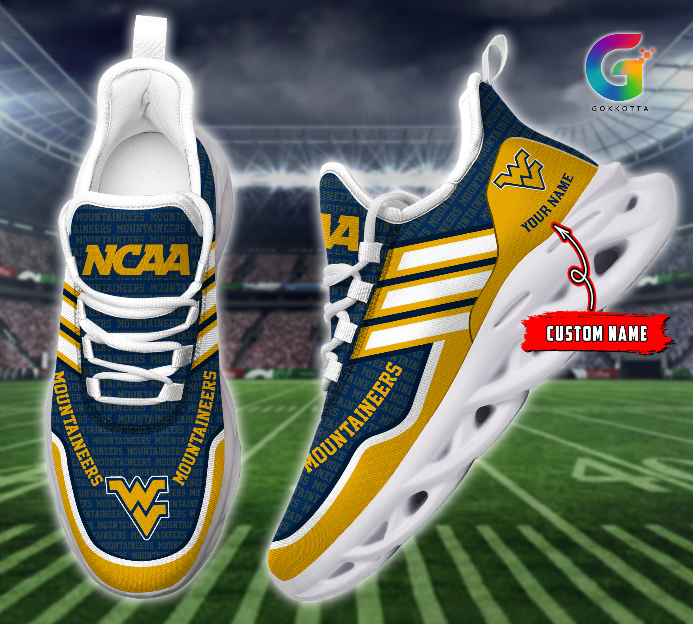 West Virginia Mountaineers NCAA Max Soul Shoes Sneakers For Men And Women