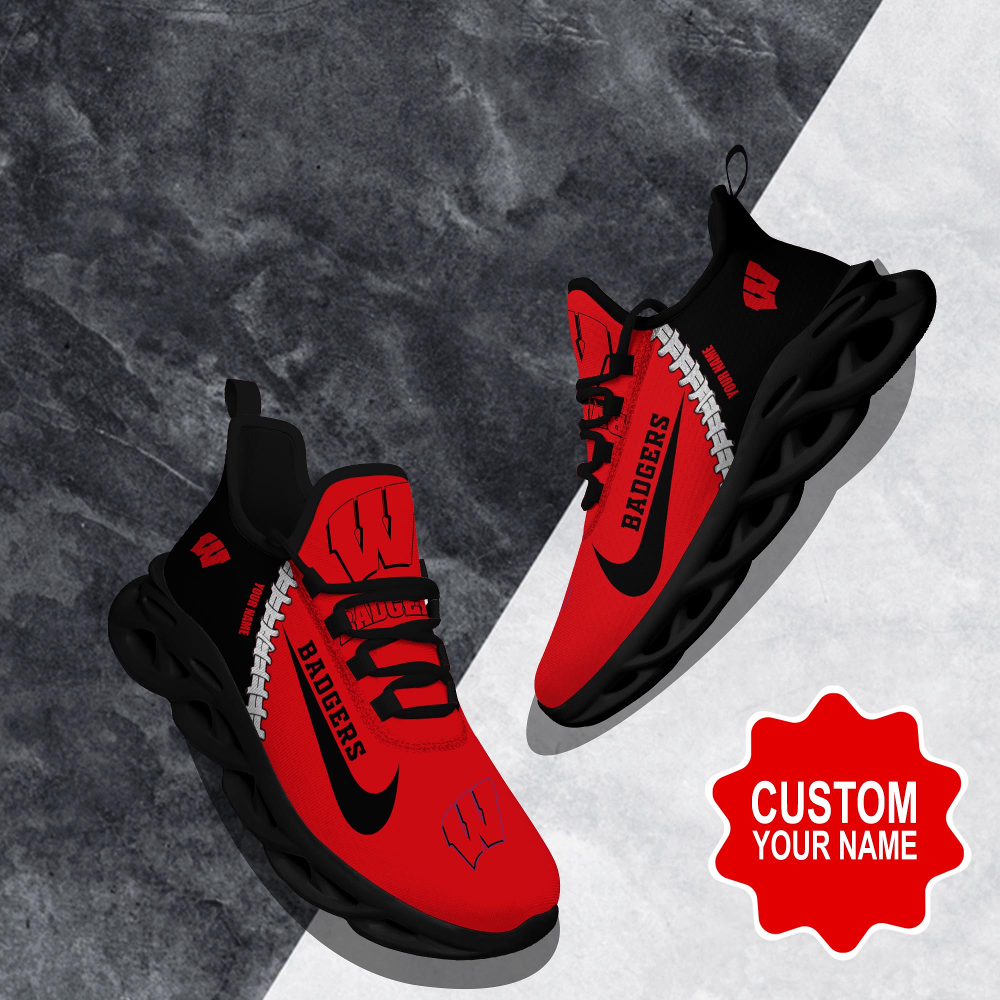 Wisconsin Badgers Max Soul Shoes Sneakers For Men And Women