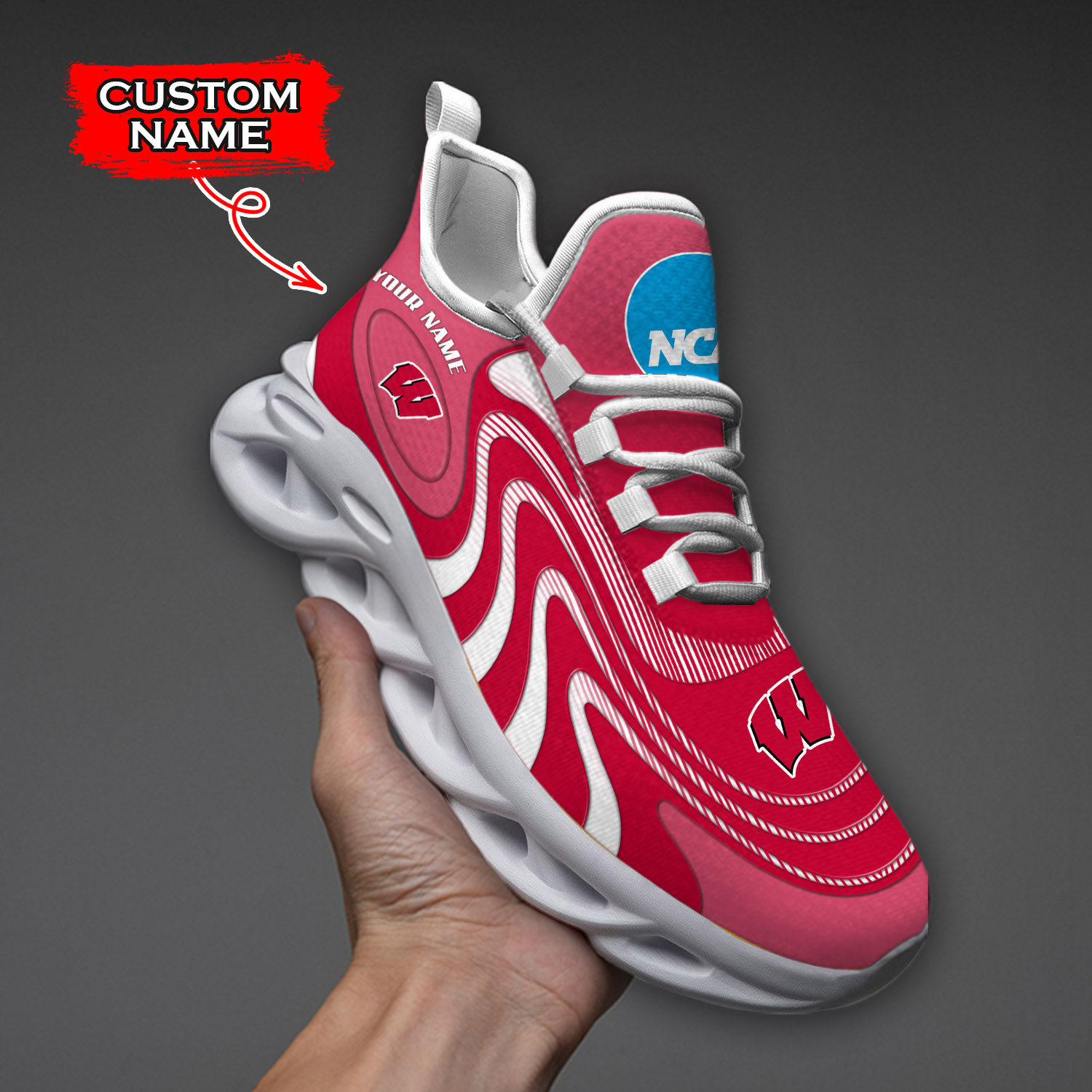 Wisconsin Badgers NCAA Max Soul Shoes Sneakers For Men And Women