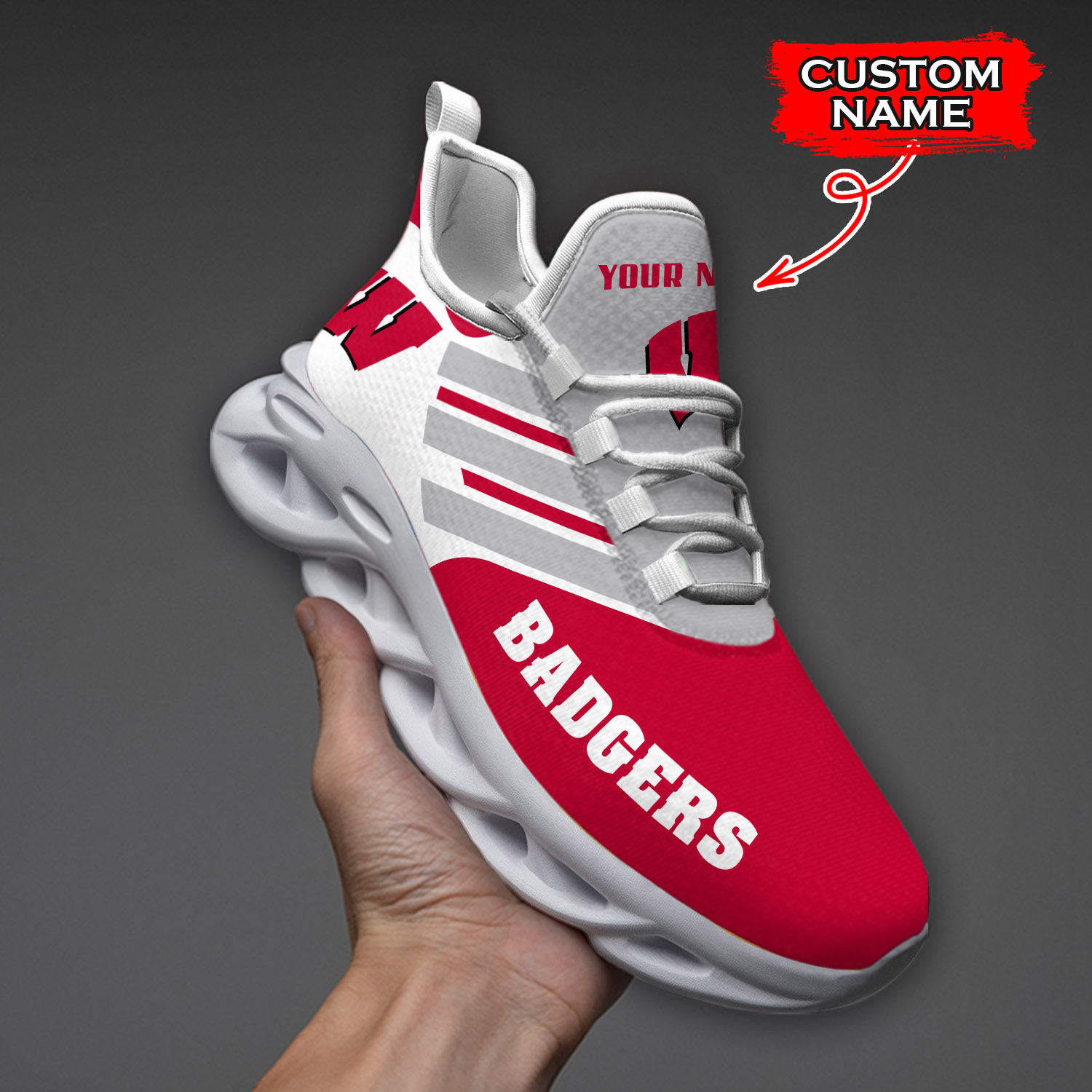 Wisconsin Badgers NCAA Max Soul Shoes Sneakers For Men And Women