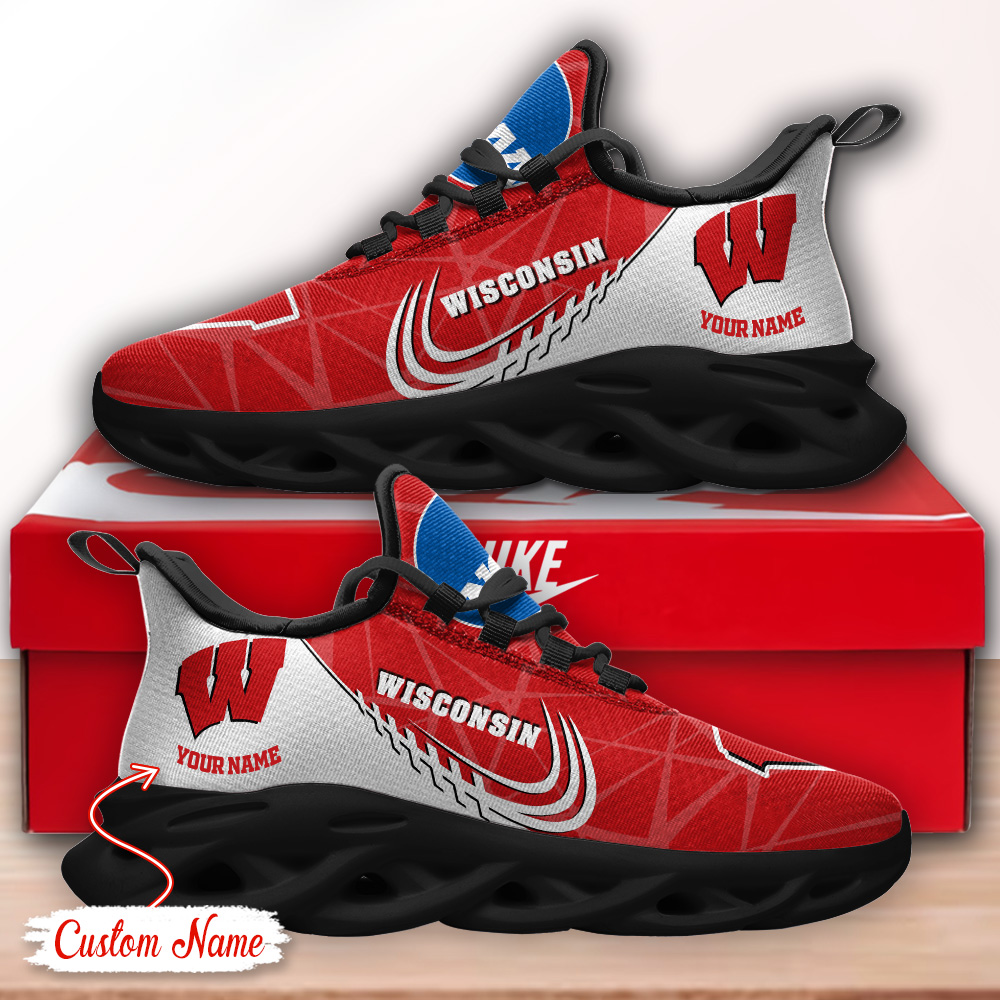 Wisconsin Badgers NCAA Max Soul Shoes Sneakers For Men And Women