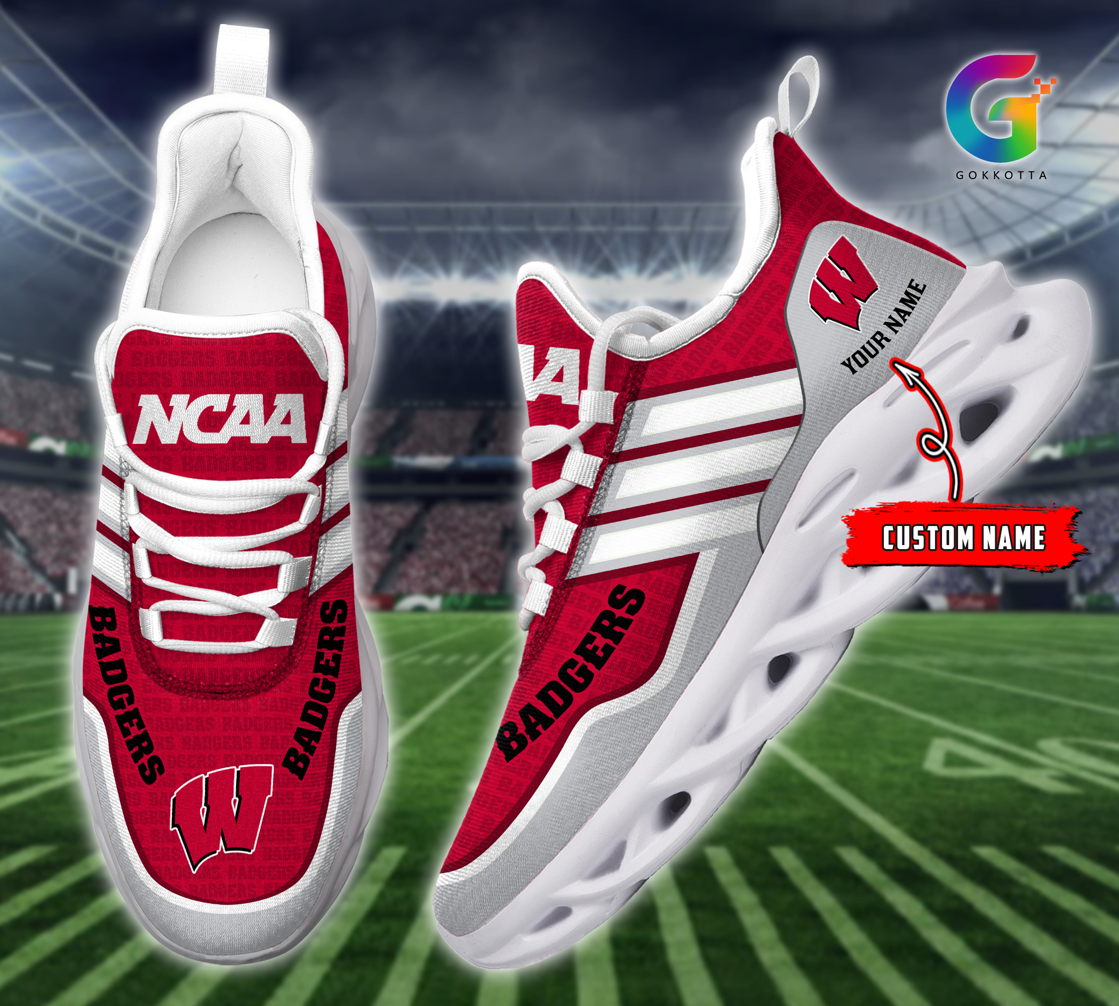 Wisconsin Badgers NCAA Max Soul Shoes Sneakers For Men And Women