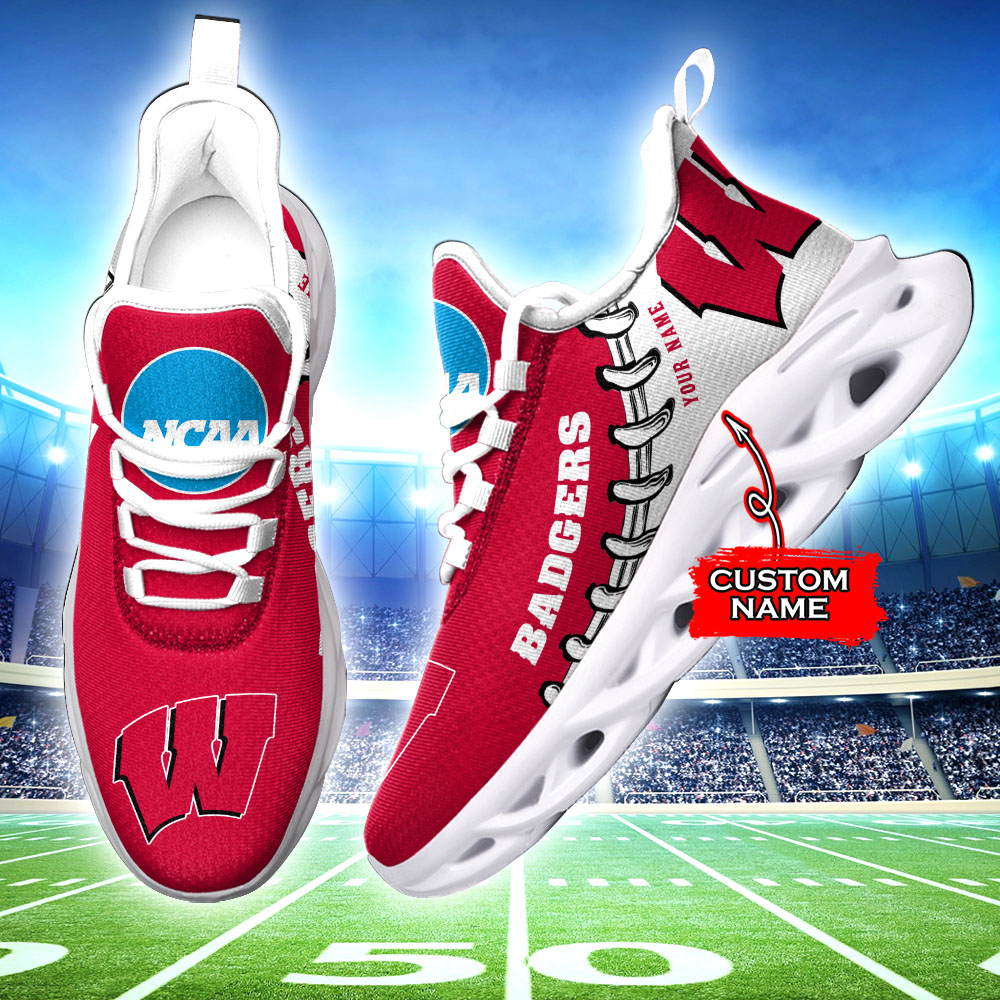 Wisconsin Badgers NCAA Max Soul Shoes Sneakers For Men And Women