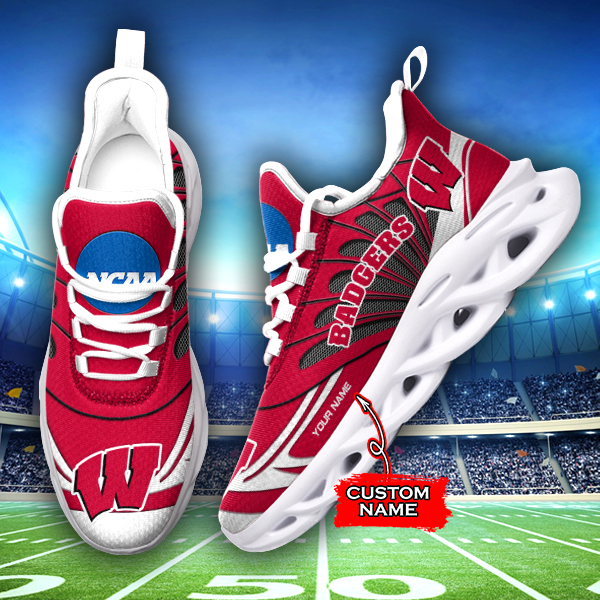 Wisconsin Badgers NCAA Max Soul Shoes Sneakers For Men And Women