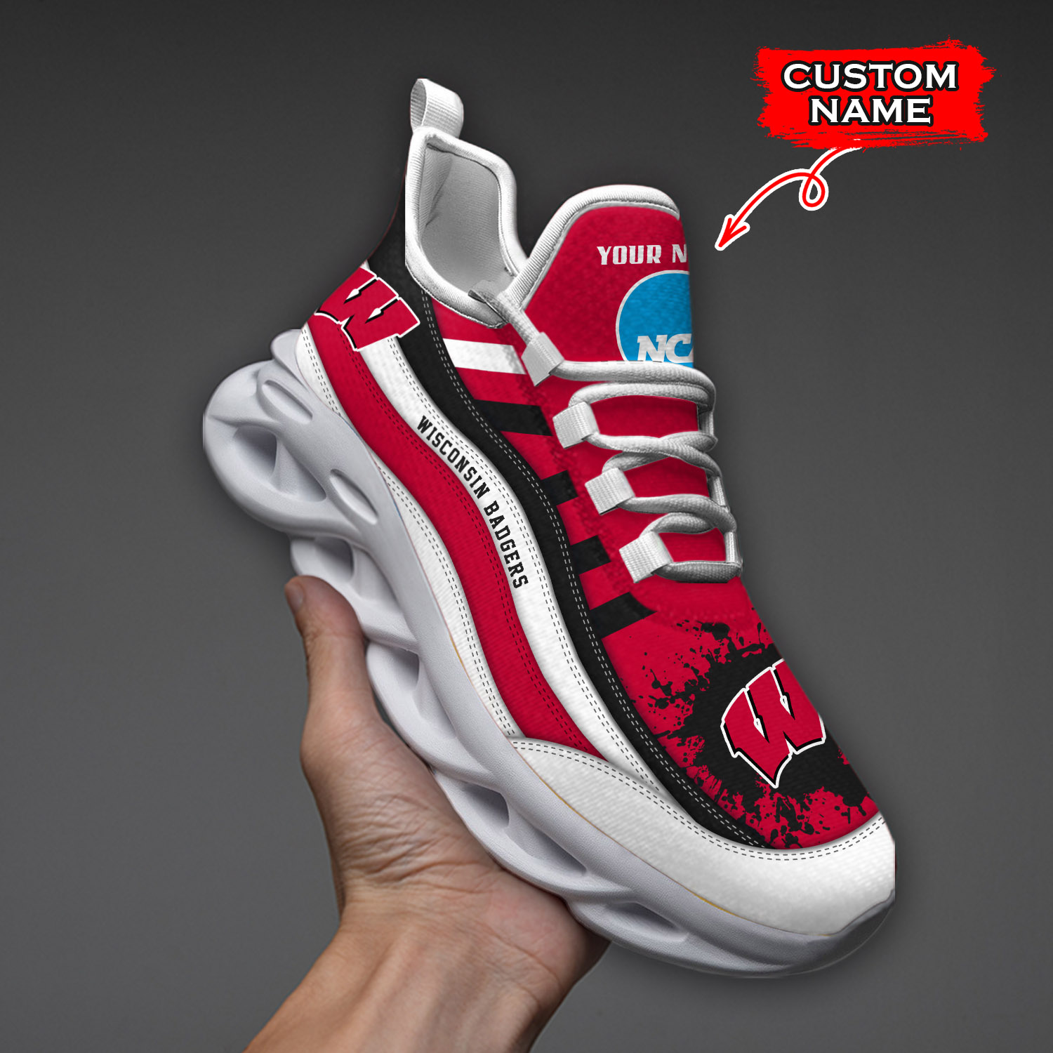 Wisconsin Badgers NCAA Max Soul Shoes Sneakers For Men And Women