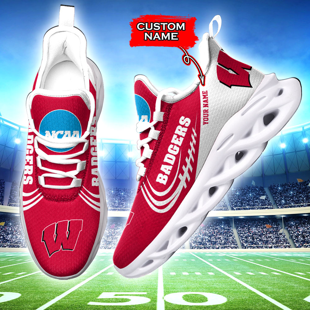 Wisconsin Badgers NCAA Max Soul Shoes Sneakers For Men And Women