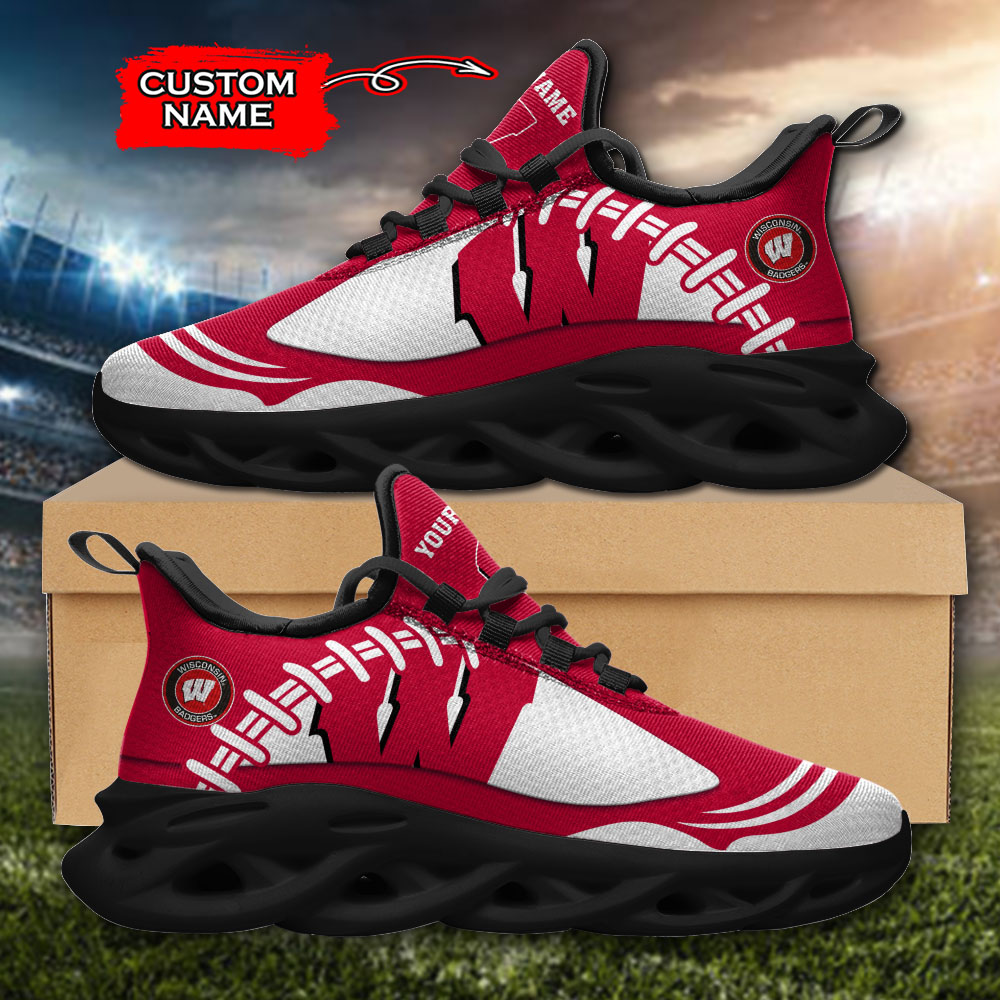 Wisconsin Badgers NCAA Max Soul Shoes Sneakers For Men And Women